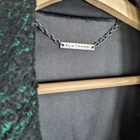 Elie Tahari Francis leather and tweed jacket - Picture 6 of 12